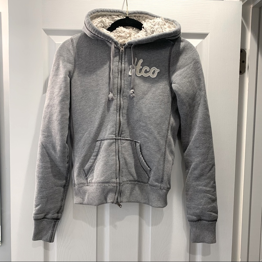 Hollister Faux Fur Lined Zip Hoodie Womens- Medium